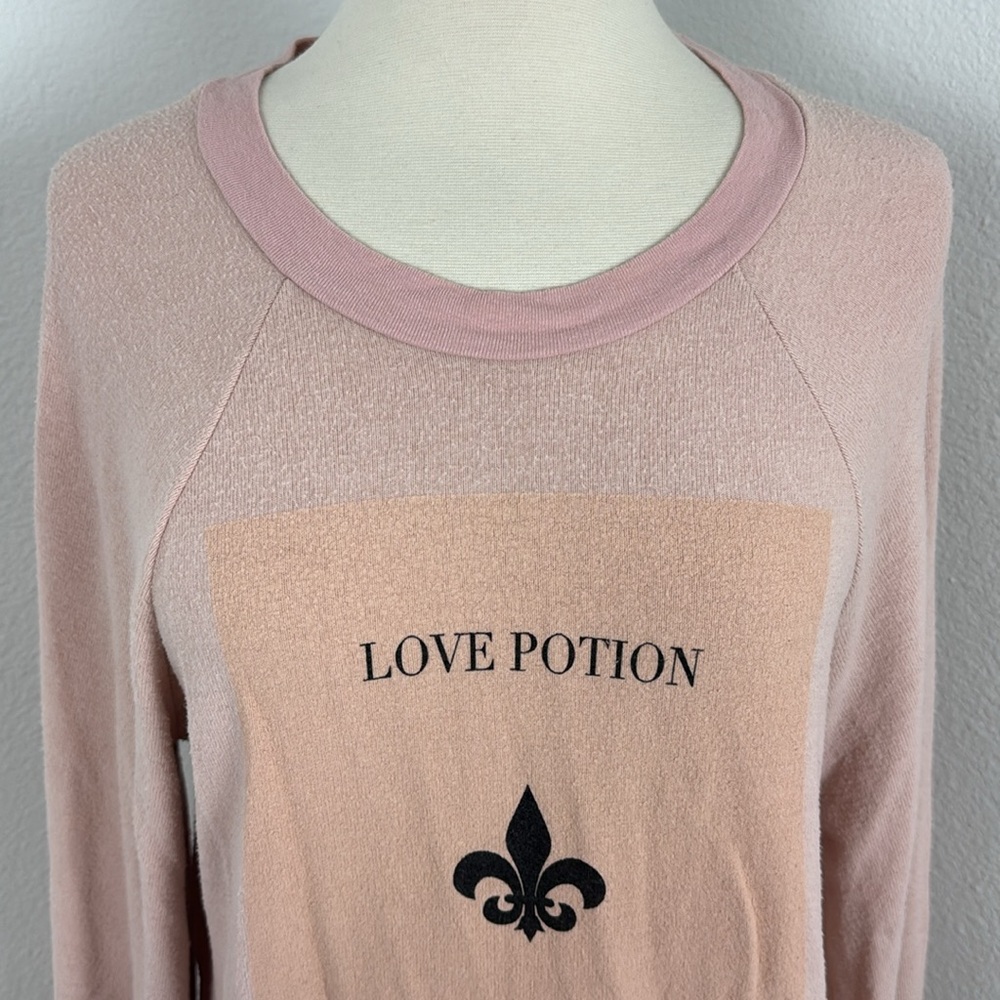Wildfox Love Potion No 9 Blush Pink Bell Sleeve Sweatshirt Jumper, S - Picture 4 of 12
